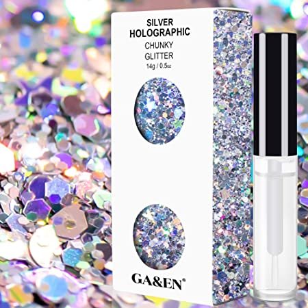Silver Holographic Chunky Cosmetic Face and Body Glitter