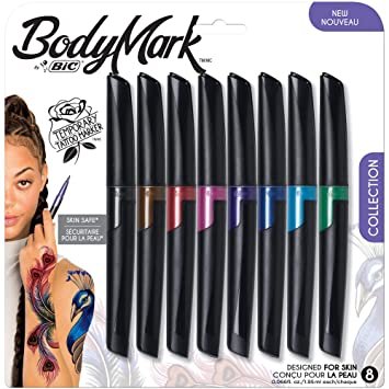 Bic Bodymark Temporary Tattoo Marker, Black